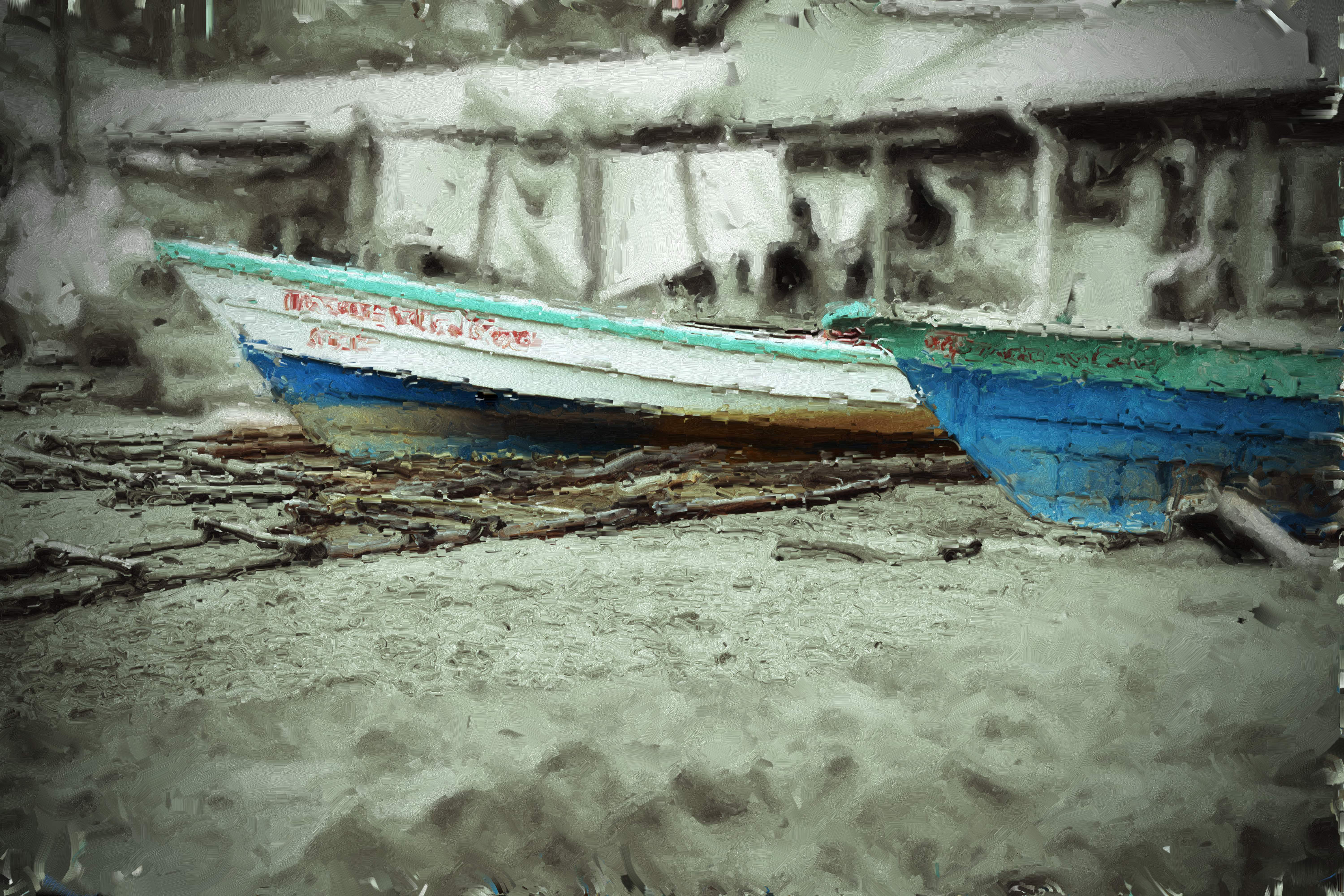 Fisherman boats on sand dock